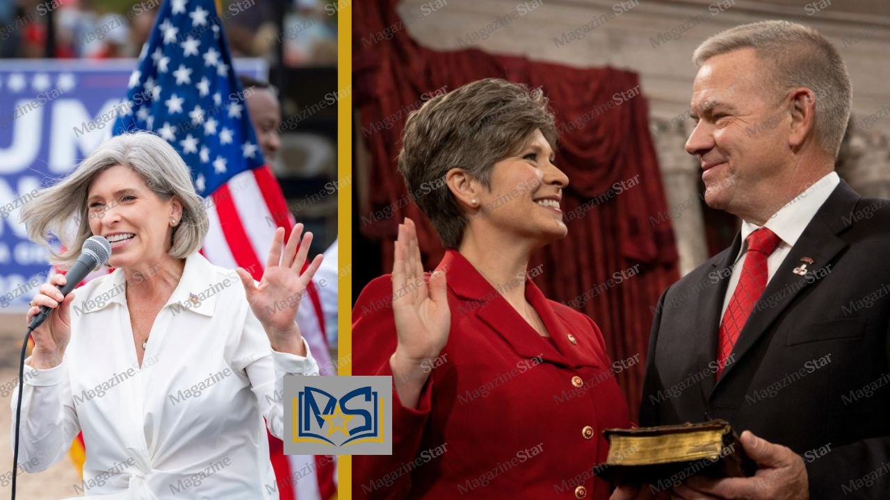 U.S. Senator Joni Ernst with her former husband Gail Ernst during a public event and military ceremony.