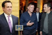 Matt Danzeisen, successful portfolio manager and husband of tech billionaire Peter Thiel, seen attending a high-profile public event together.