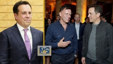 Matt Danzeisen, successful portfolio manager and husband of tech billionaire Peter Thiel, seen attending a high-profile public event together.