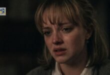 Mia McKenna-Bruce in an emotional breaking point scene from ITV true crime drama The Lady