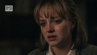 Mia McKenna-Bruce in an emotional breaking point scene from ITV true crime drama The Lady