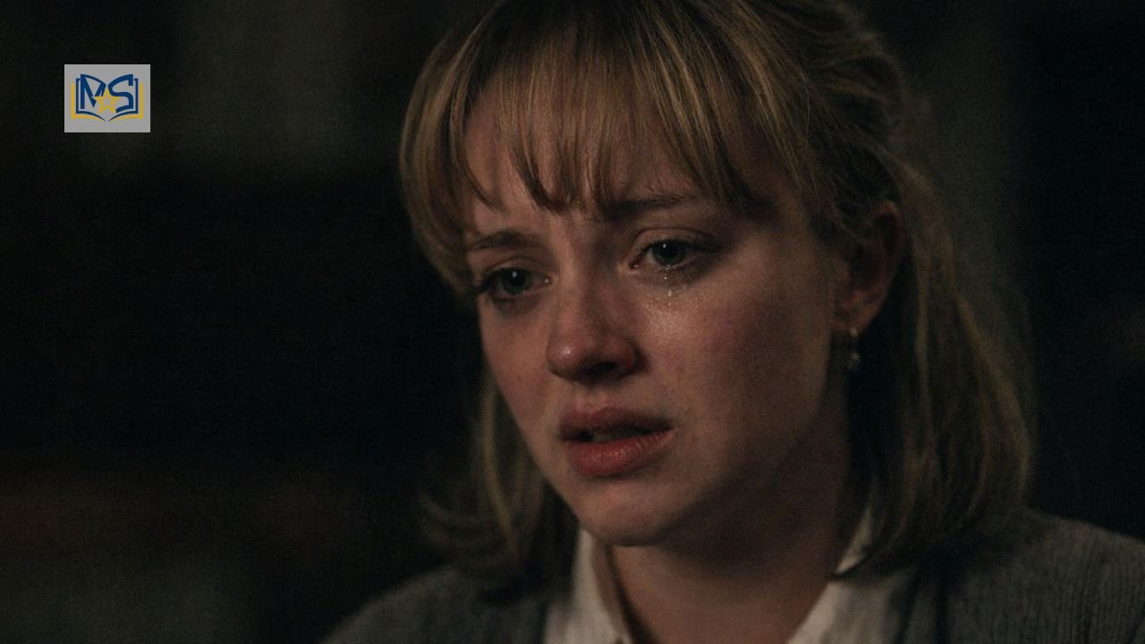 Mia McKenna-Bruce in an emotional breaking point scene from ITV true crime drama The Lady