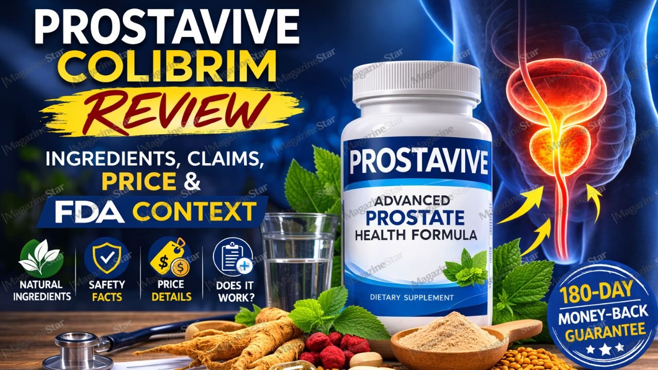 Prostavive Colibrim review featured image showing supplement bottle, ingredients, price and FDA context
