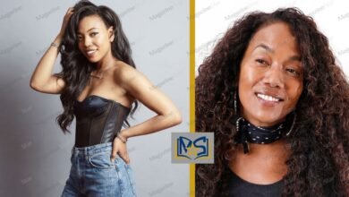 Sakira Wang posing next to her mother, famous American actress and filmmaker Sonja Sohn.