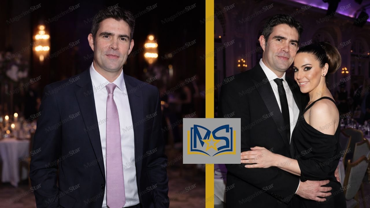 Thomas Starr solo portrait and with Melanie C at formal event