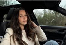 Lifestyle image for a Kennedy Alexa profile showing a brunette woman seated inside a luxury car